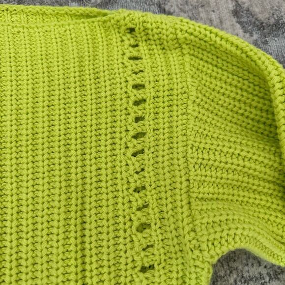 ASTR Lime Green Open Neck Sweater - Picture 3 of 7